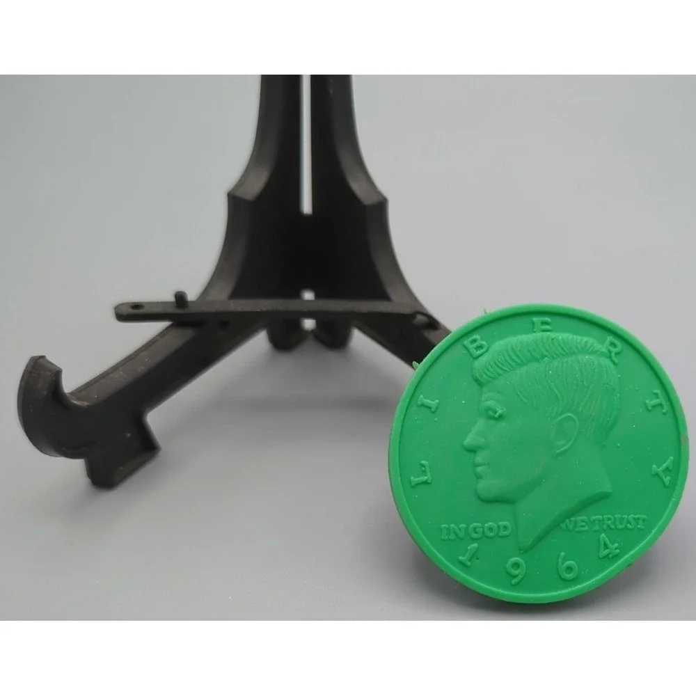Novelty 1964 JFK Kennedy US‎ Half Dollar Eraser Green Rubber Error Coin Gag Gift